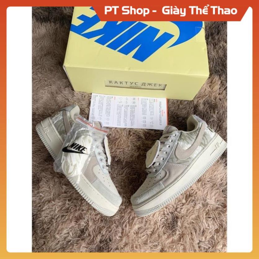 [FreeShip + Hàng Xịn] Giày sneaker cao cấp AF1 x Travis Scott, Giầy Thể Thao AF1 Xám trắng rêu xanh đủ bill box