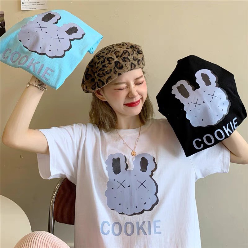 [HÀNG HÈ, KÈM QUÀ XINH] ÁO THUN, ÁO PHÔNG NAM NỮ COOKIE TAY LỠ FORM RỘNG 2 MÀU ĐEN TRẮNG SIÊU IÊU TEENS FASHION