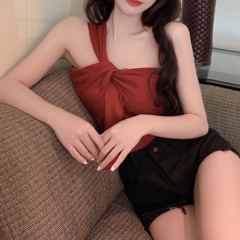 Áo Ống Ngắn Không Tay Phong Cách Pháp Cho Nữ