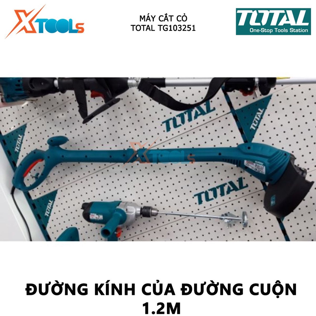 Máy cắt cỏ TOTAL TG103251 máy cắt cỏ dùng điện có điện thế 350W,Điện áp định mức 220-240V~50-60Hz, 11000rpm, 250mm, 1.2m