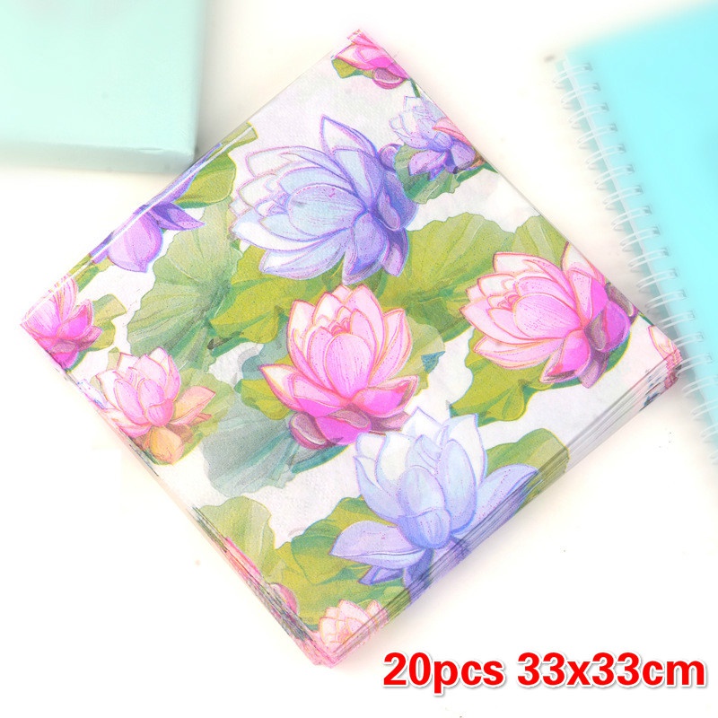 Khăn Ăn Họa Tiết Hoa Oải Hương Xinh Xắn