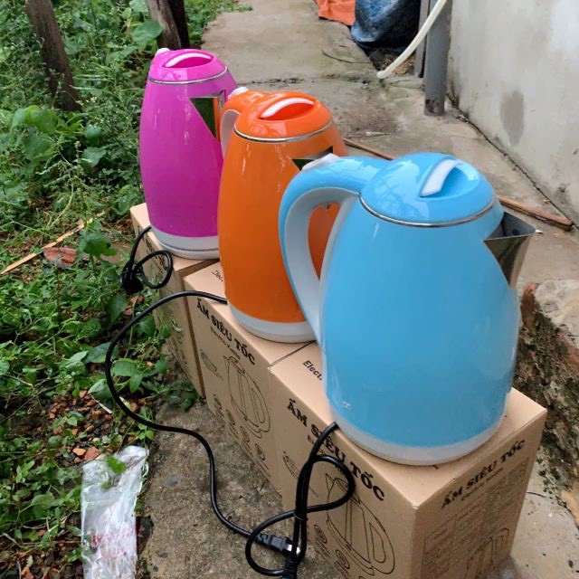 Ấm siêu tốc Electric màu 2 lớp cách điện cách nhiệt - loại 1 - BOTTLE SPORT