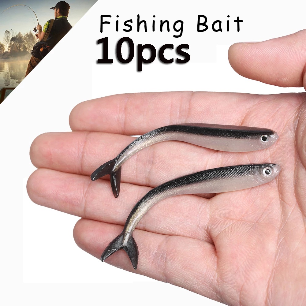 Set 10 mồi câu giả hình cá mềm mại sống động 8cm / 2g