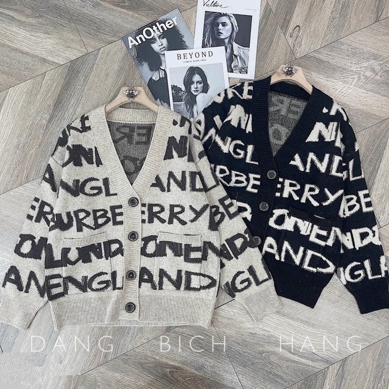 ao len cadigan chữ 2 màu hàng qc