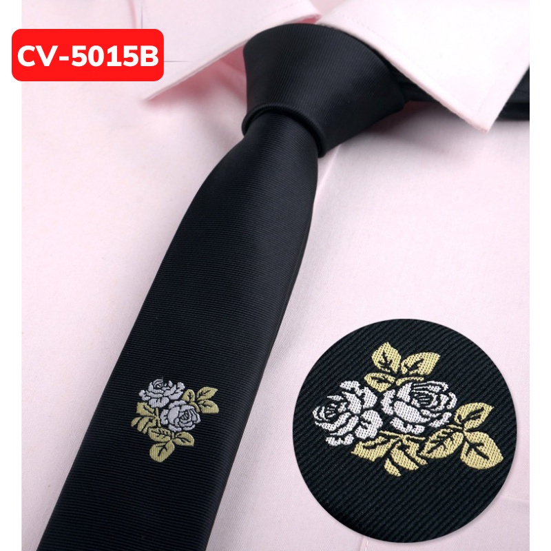 Cravat Nam bản nhỏ 5cm cao cấp phong cách Hàn Quốc, Cà vạt chú rể, Calavat nghệ sĩ, MC, Cavat công sở, dự tiệc CV-5015