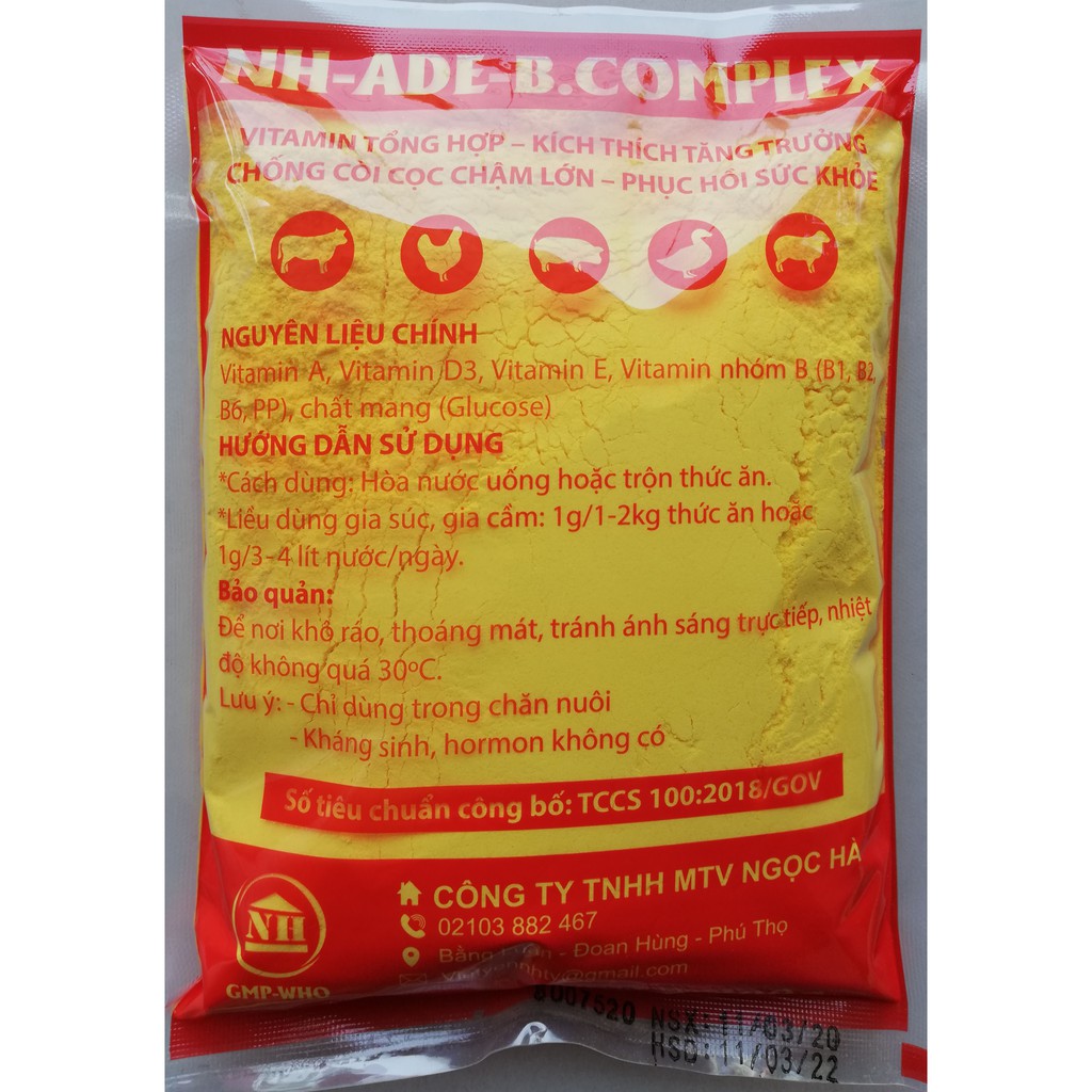 1 gói ADE - B.COMPLEX 500g Vitamin tổng hợp, kích thích tăng trưởng, chống còi cọc, chậm lớn, phục hồi sức khỏe