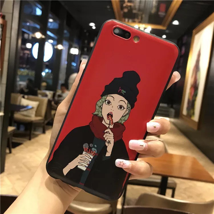 Ốp cô gái nền đỏ | BigBuy360 - bigbuy360.vn
