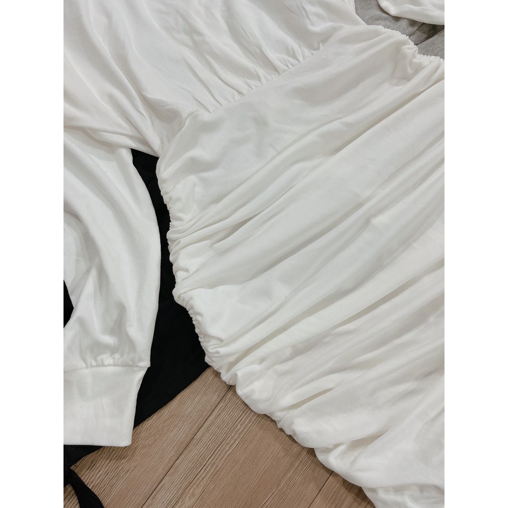 Váy trắng ❤️FREESHIP❤️ body dây rút sườn hai bên SS020 | BigBuy360 - bigbuy360.vn