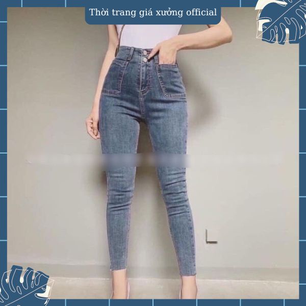 Quần bò 2 túi ốp lưng cao tôn dáng