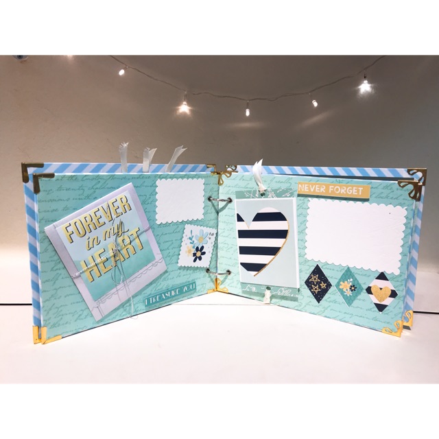 [Album ảnh Handmade] Scrapbook chủ đề kỉ niệm xanh mint