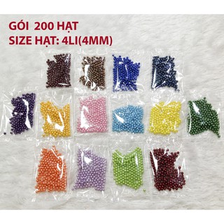 200 hạt cườm nhựa size 4mm tròn nhiều màu hạt xỏ vòng đẹp