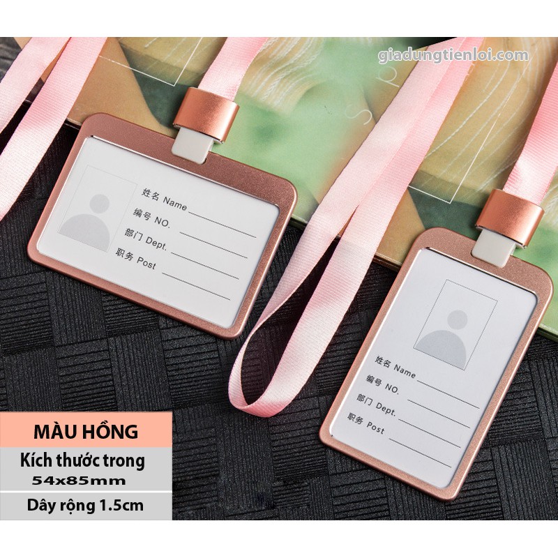 Thẻ bảng tên hợp kim Nhôm và dây đeo rộng 1.5cm cao cấp