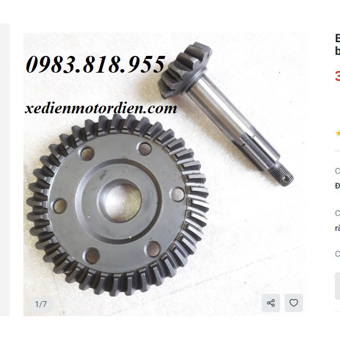 Bánh răng cho cầu xe 12 x 38  -  cùi nhông cầu sau xe ba bánh 12x38 , cầu bổ đôi, cầu sọ các đăng 12-38