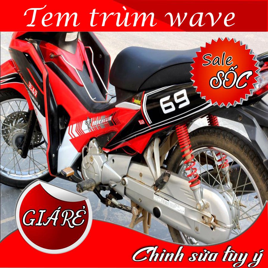 Tem Trùm Wave RSX Đỏ  Đen 69