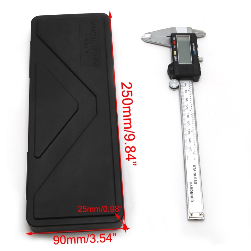 Thước đo caliper bằng thép carbon tích hợp màn hình kỹ thuật số lớn cỡ 150mm 6&quot;