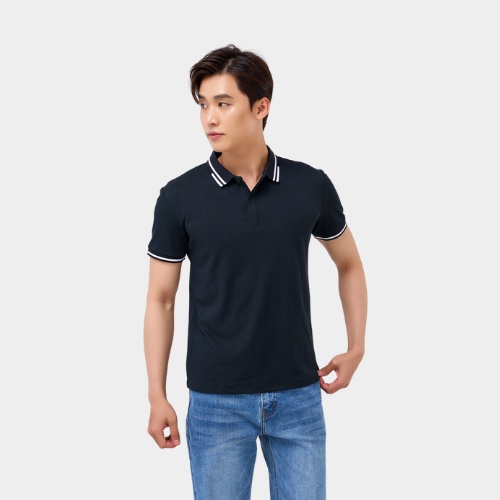 Áo Polo Yody nam chất liệu cotton Cafe phối vai APM5123