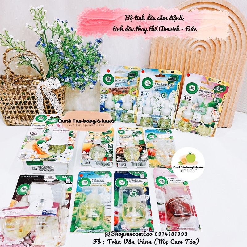 Bộ tinh dầu cắm điện Air Wick & tinh dầu thay thế hàng Đức