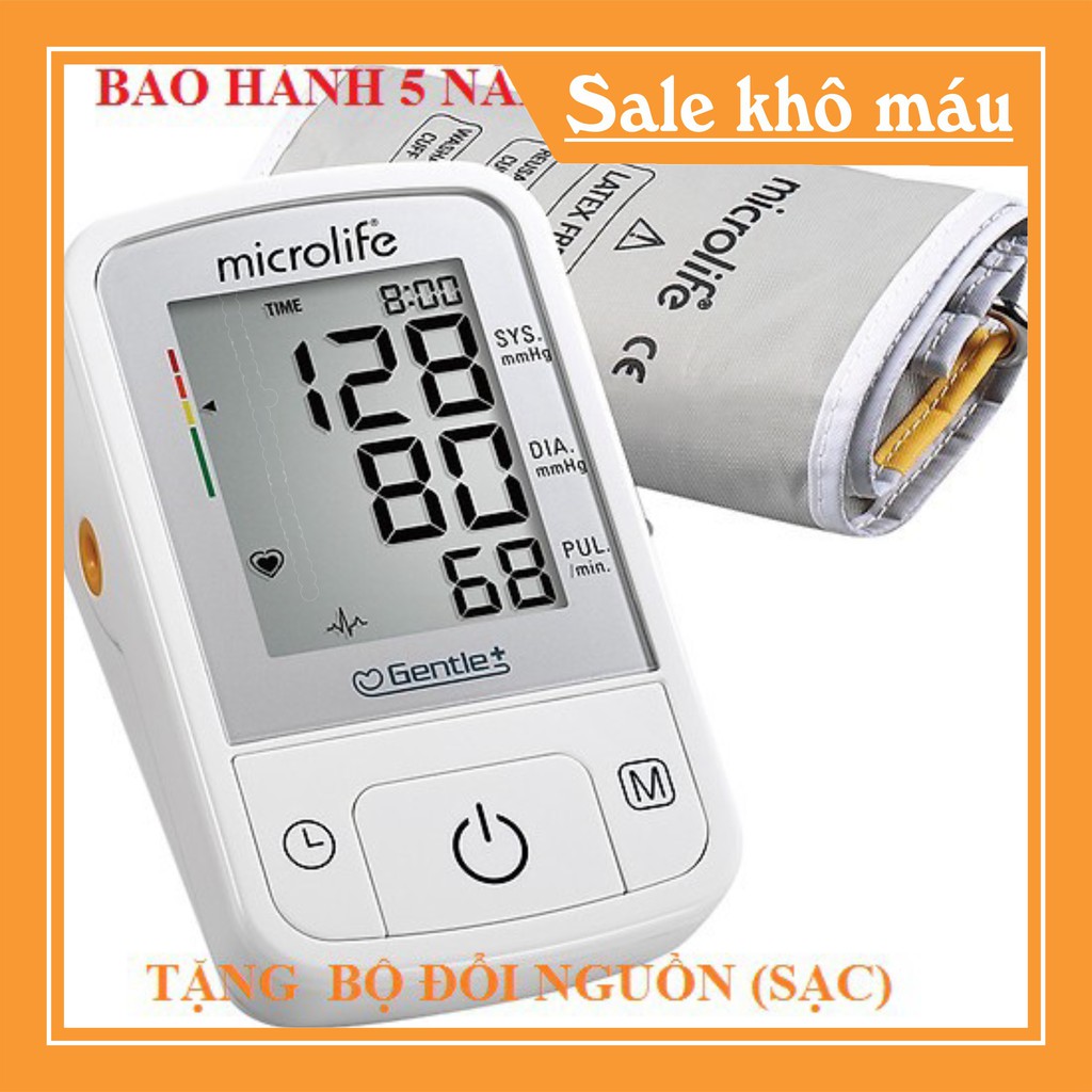 (có sẵn) (Tặng bộ đổi nguồn) Máy đo huyết áp điện tử Microliffe BP A3 BASIC
