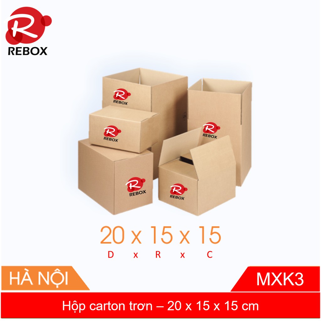 Hộp Carton 20x15x15 - 50 Hộp bao bì đóng hàng