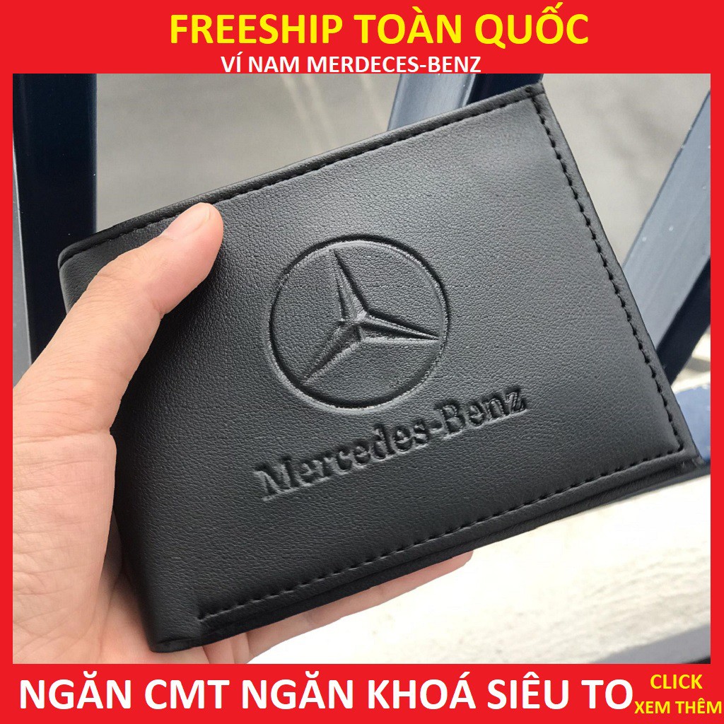 Bóp ví Nam - Ví nam Mercedes-Benz thời trang cao cấp trẻ trung nam tính, Ví da nam chất PU đẹp hàng hiệu Chính Hãng GC06