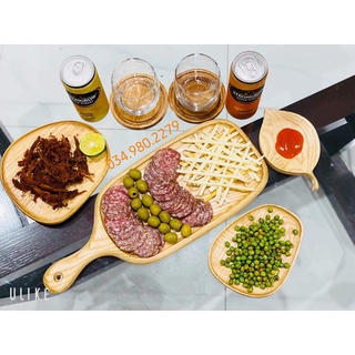 Set 4 khay đĩa gỗ bày biện đồ ăn tiện lợi gỗ gõ đỏ cao cấp