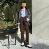 Quần jean ống suông lưng cao culottes ôm eo vintage cực xinh