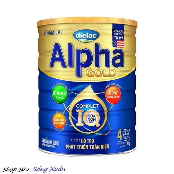 Sữa bột Dielac Alpha Gold 4 1.4kg (cho trẻ từ 2- 6 tuổi)