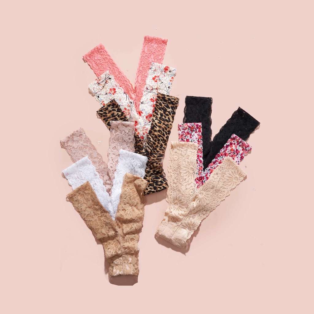 Quần lót ren sexy kiểu chữ Y không đường viền may không lộ viền hoạ tiết gợi cảm thiết kế bởi thương hiệu Mebra Q011