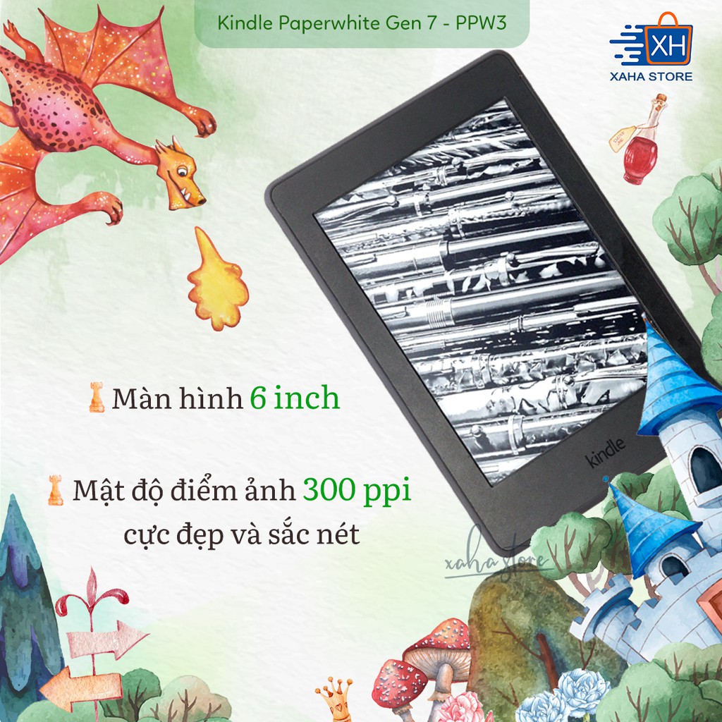 Máy đọc sách Kindle Paperwhite 3 - 7th Generation ⚡️ New 100%, nguyên seal hộp ⚡️ Mua kèm túi chống sốc giá 0đ