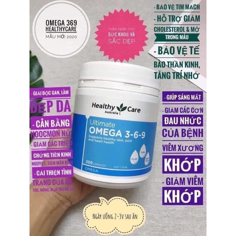 Omega 369 của Healthy Care Úc 200 viên - Healthy Care Ultimate Omega 3-6-9 | Thế Giới Skin Care