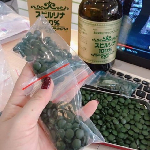 Tảo Xoắn Spirulina Nhật Bản đắp mặt nạ , đẹp da