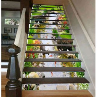 Tranh 3D dán cầu thang suối nước 100x180cm