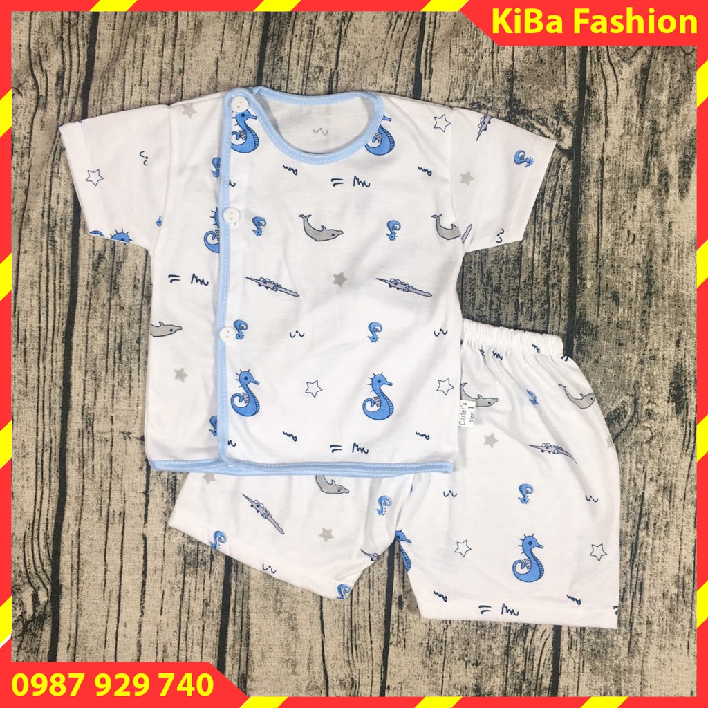 Bộ quần áo sơ sinh CỘC TAY  in hình chất cotton co giãn mềm mịn cho bé - BSS- TK0170 / bộ đồ sơ sinh