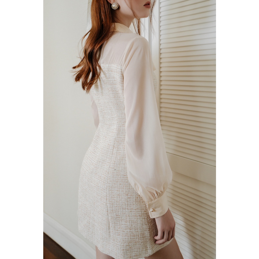 Váy dạ phối tay ren nút ngọc Stella Dress by Joie des Roses | BigBuy360 - bigbuy360.vn