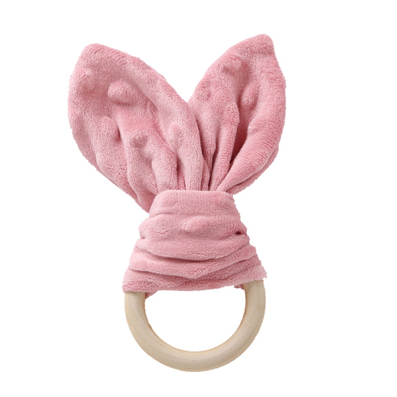 Đồ Chơi Vòng Gặm Hình Tai Thỏ Mềm Mại Thoải Mái Cho Bé Mọc Răng