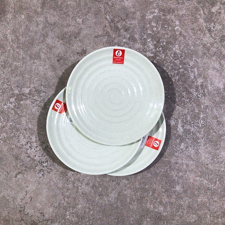 Đĩa Tròn Có Vân Nhựa Melamine Phíp Xanh Ngọc Nhiều Size Thương Hiệu Srithai