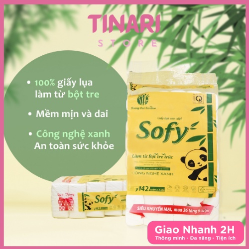 [Đồ Gia Dụng] Giấy Vệ Sinh Gấu Trúc 42 Cuộn SOFY Cao Cấp