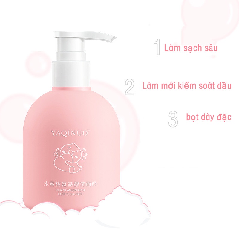 Sữa Rửa Mặt Amino Acid Đào Làm Sạch Sâu Dưỡng Ẩm Se Khít Lỗ Chân Lông