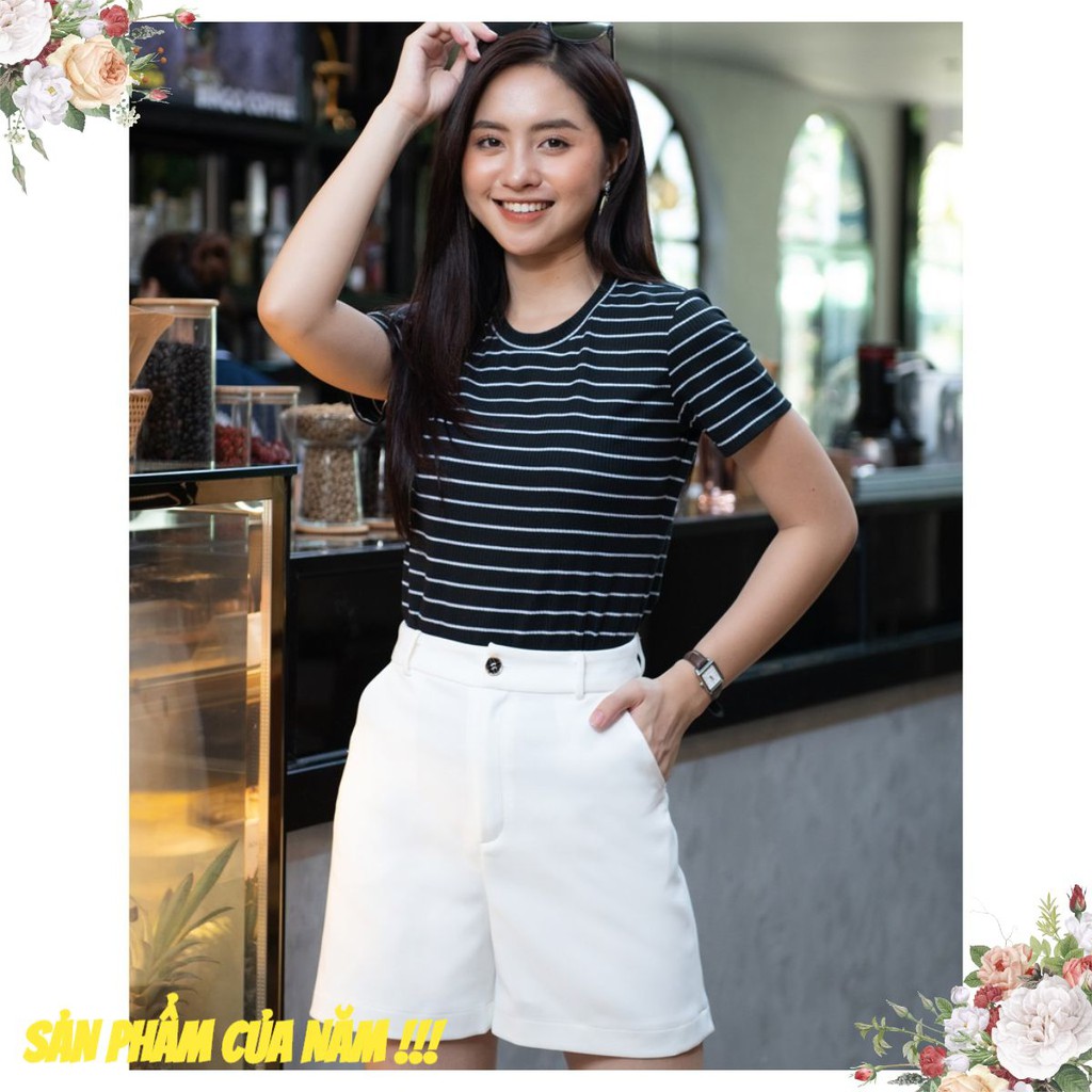 Áo Thun Nữ Đẹp Sọc Ngang Đơn Giản SXA01-024. eqsport