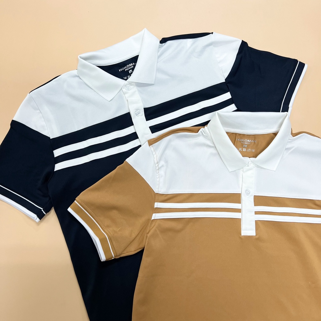 Áo polo nam cổ bẻ phối hai dây ngang chất vải cá sấu Cotton xuất xịn,chuẩn form, sang trọng - thanh lịch TB036