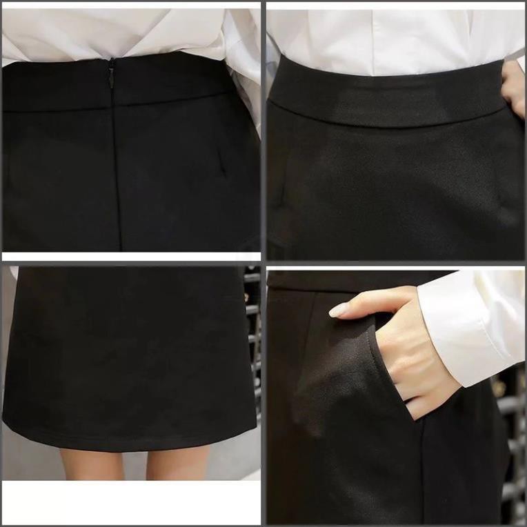 Chân Váy Chữ A, Chân Váy Nữ Ngắn Lưng Cao Túi Bên Hông Màu Đen Dễ Phối Đồ Thời Trang Cho Nữ.( Có Lót Quần ) | BigBuy360 - bigbuy360.vn