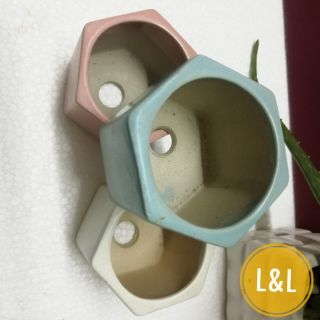 Đồ dùng làm vườn - Chậu bát tràng hình lục giác to trồng cây cảnh để bàn, sen đá, xương rồng, cây phong thủy, tiểu cảnh