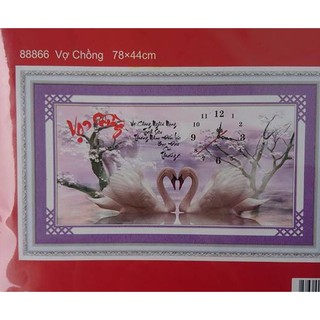 Tranh thêu chữ thập Vợ Chồng 88866-78x44cm
