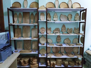Khay gỗ tròn 3 ngăn