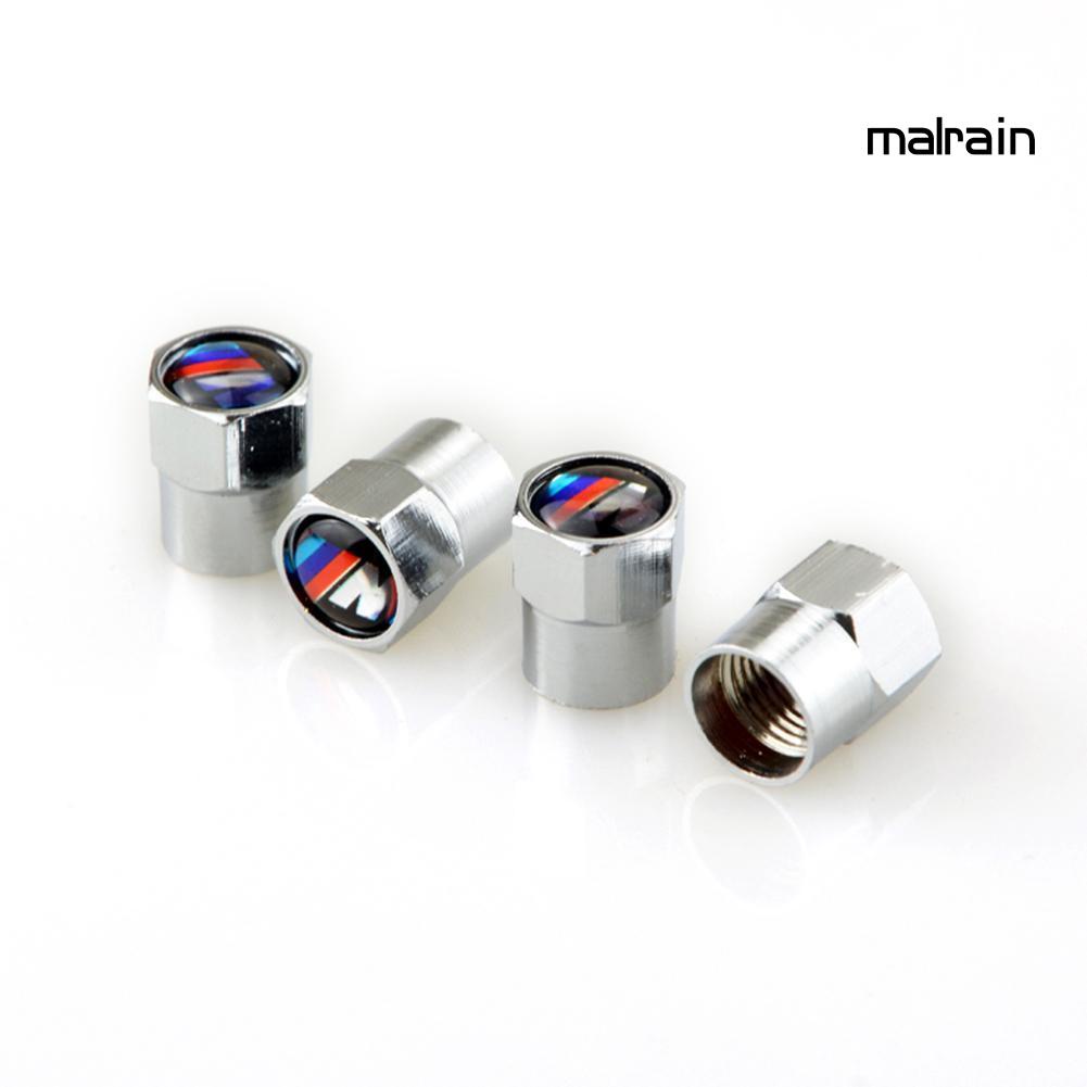 Set 4 Nắp Van Bánh Xe Hơi BMW Hình Chữ M Bằng Kim Loại Chống Bụi
