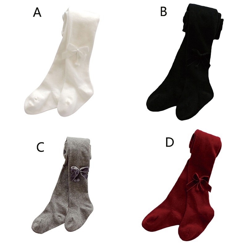 Vớ cotton cao cổ đính nơ đáng yêu dành cho bé gái