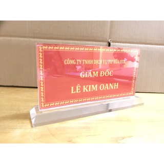 Biển chức danh để bàn mica kt 15x30cm