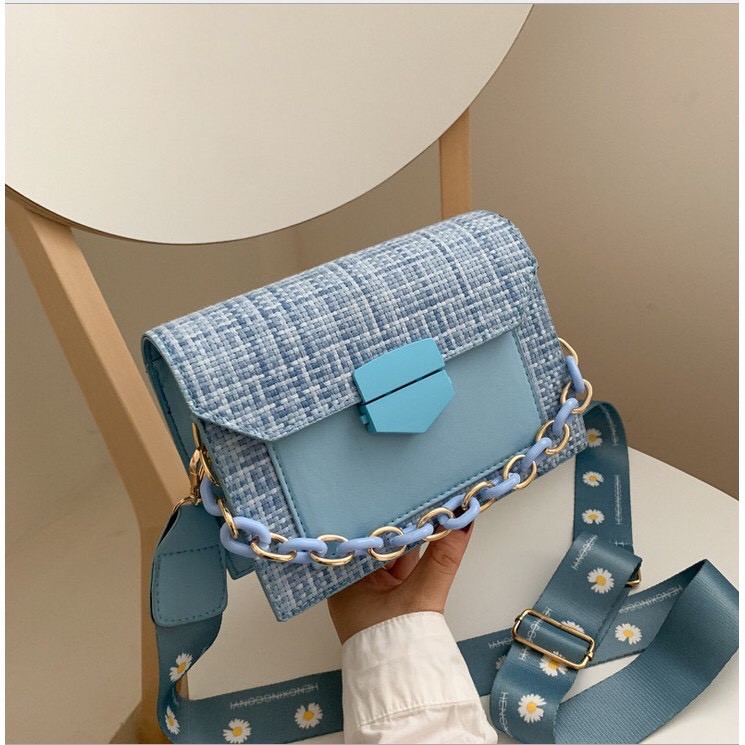 Túi đeo chéo nữ mini phối màu Fashion &amp; Bag 90202