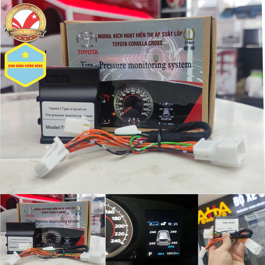 Bộ kích hoạt áp suất lốp cho xe ô tô Cross hiển thị lên bảng đồng hồ xe