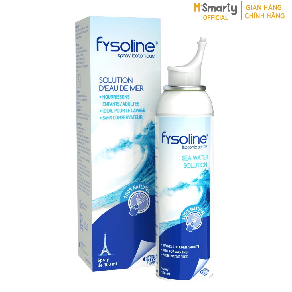 - Xịt Mũi Nước Muối Biển Sâu Fysoline Isotonic Dạng Xịt 100ml Chính Hãng